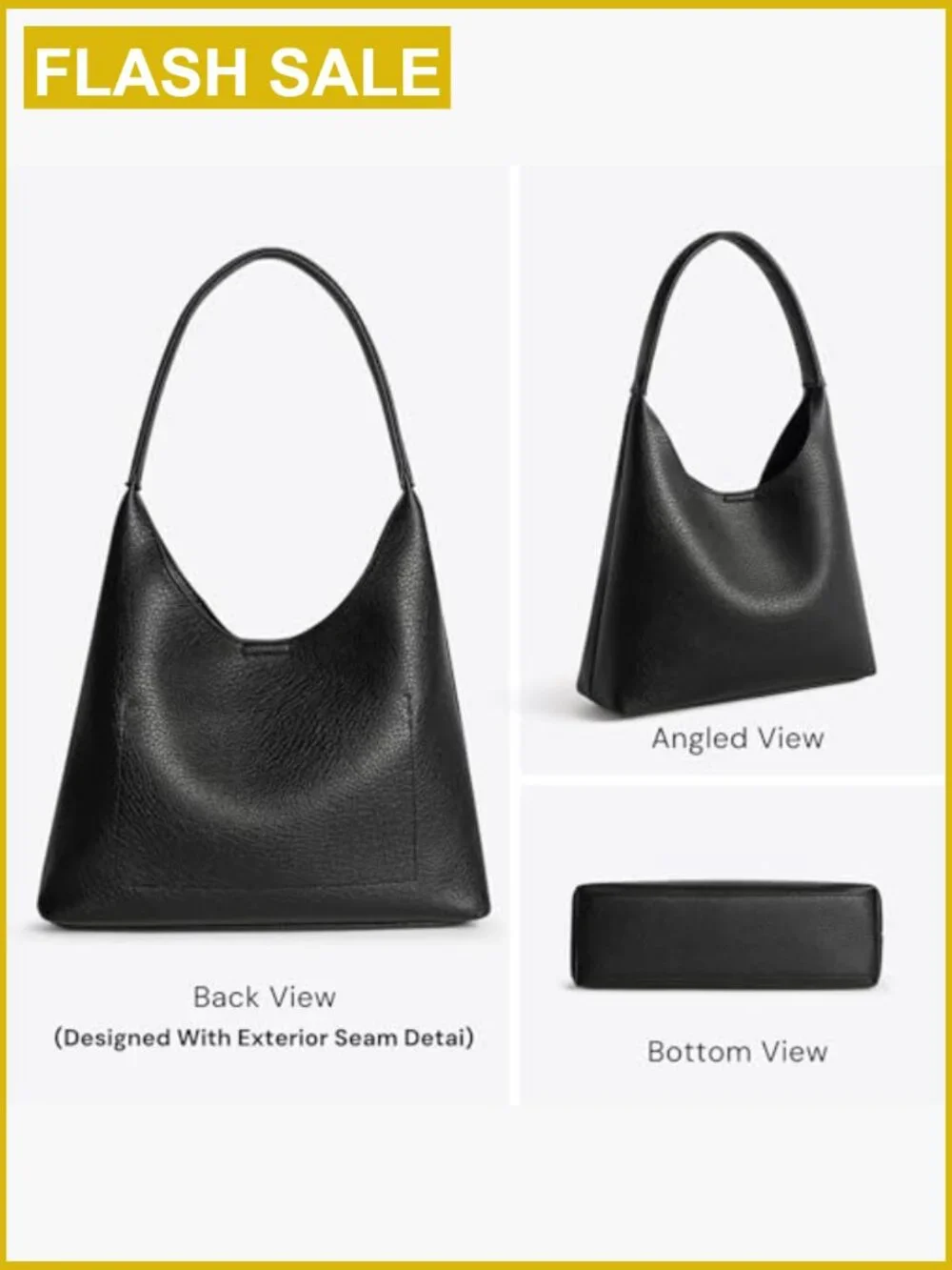 Slouchy Hobo Shoulder Bag, Vegan Leather Purse, Everyday Tote, Magnetic Closure